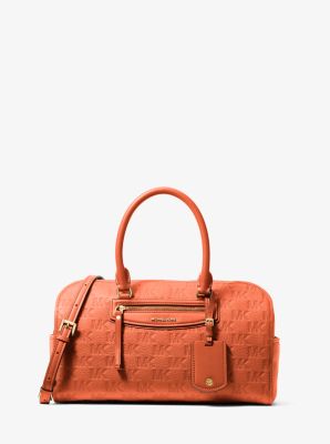 MK Umhängetasche Jet Set Travel Medium Aus Leder Mit Logoprägung - Orange