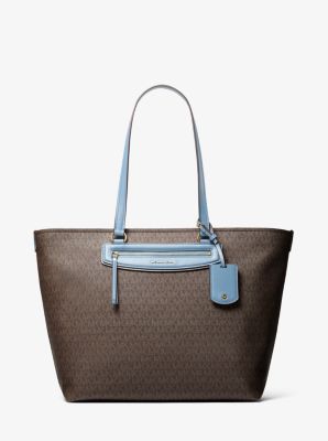 MK Shopper Jet Set Travel Extra-Large Mit Signature-Logomuster - Blau