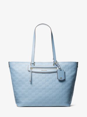 MK Shopper Jet Set Travel Extra-Large Aus Leder Mit Logoprägung - Blau