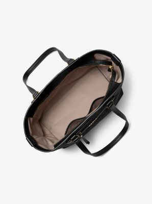 Jet Set Travel Medium Logo Embossed Leather Tote Bag