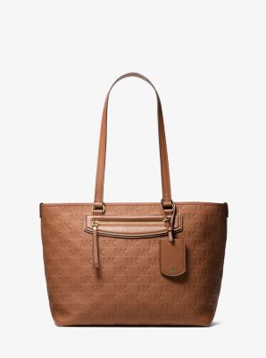 Thumbnail - MK Shopper Jet Set Travel Medium Aus Leder Mit Logoprägung - Braun - Michael Kors