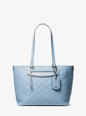 MK Shopper Jet Set Travel Medium Aus Leder Mit Logoprägung - Blau