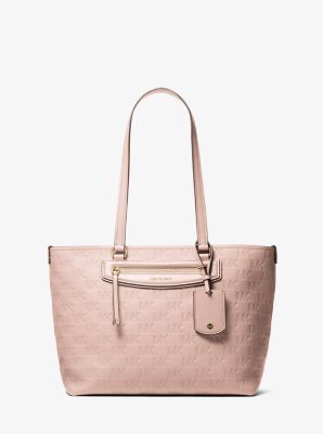 Jet Set Travel Medium Logo Embossed Leather Tote Bag