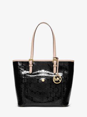 michael kors black metallic tote