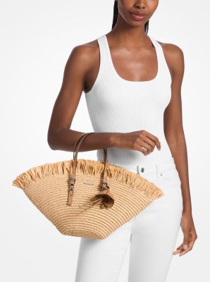 Bolso tote Isa peque&ntilde;o tejido a mano in NATURAL/CACAHUETE | Michael Kors