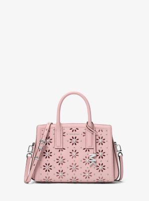 Laila Small Embellished Laser Cut Leather Satchel