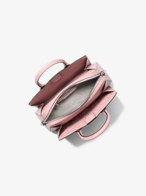 Bolso satchel Laila peque&ntilde;o de piel cortada a l&aacute;ser con adornos in ROSA AHUMADO | Michael Kors