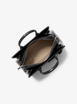 Thumbnail - MK Henkeltasche Laila Medium Aus Leder Mit Kartenetui - Schwarz - Michael Kors