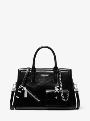 MK Henkeltasche Laila Medium Aus Leder Mit Kartenetui - Schwarz