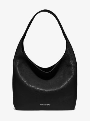 Michael kors black shop leather hobo purse