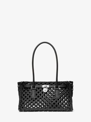 Thumbnail - MK Handgewebte Henkeltasche Hamilton Moderne Small - Schwarz - Michael Kors