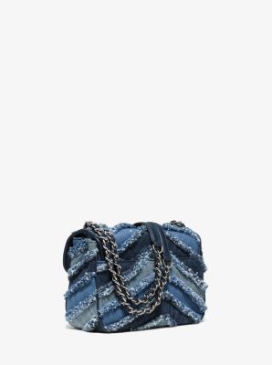 Sloan Small Denim Chevron Shoulder Bag