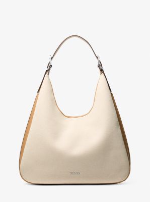 MK Hobo Bag Nolita Large Aus Zweifarbigem Canvas - Braun