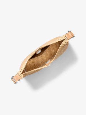 Bolso hobo de hombro Nolita grande efecto crochet in NATURAL/CACAHUETE | Michael Kors