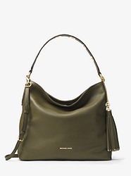 Brooklyn Large Leather Shoulder Bag - OLIVE - 30S7GBNL3L