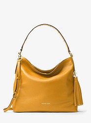 Brooklyn Large Leather Shoulder Bag - MARIGOLD - 30S7GBNL3L
