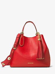 Brooklyn Large Leather Satchel - BRIGHT RED - 30S7GBNS3L
