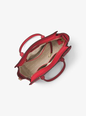 Bolso satchel Hamilton grande de piel in ROJO BRILLANTE | Michael Kors