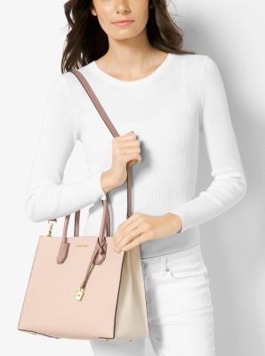 Mercer Large Tri-Color Pebbled Leather Tote Bag