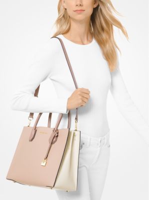 Michael Kors Mercer Large Convertible Soft Pink Leather Tote Bag