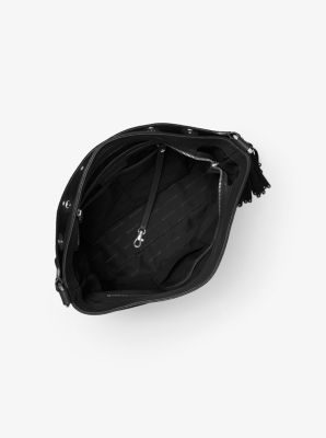 michael kors brooklyn large leather shoulder bag black