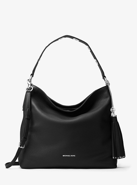 Brooklyn Large Leather Shoulder Bag - BLACK - 30S7SBNL3L