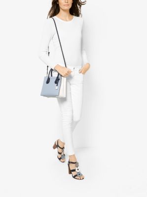 【MICHAEL KORS】Mercer M Two-Tone Pebbled Leather Crossbody Mercer Medium Two-Tone Pebbled Leather Crossbody Bag