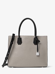 Mercer Large Color-Block Leather Tote - PGRY/OPT/BLK - 30S7SM9T3L