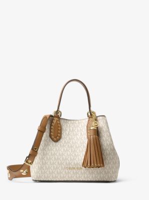 brooklyn small leather satchel michael kors