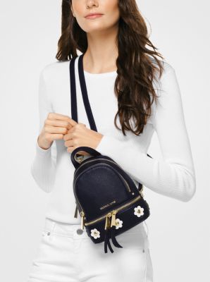 Rhea Mini Floral Appliqu Leather Backpack Michael Kors