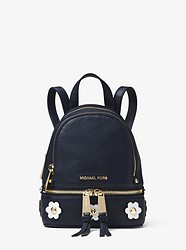 Rhea Mini Floral AppliquÃ© Leather Backpack - ADMIRAL/OPTIC WHITE - 30S8GEZB0U