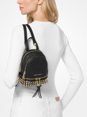 rhea small studded leather backpack