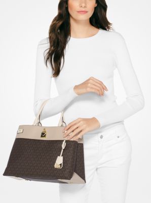 Michael kors gramercy on sale medium logo satchel