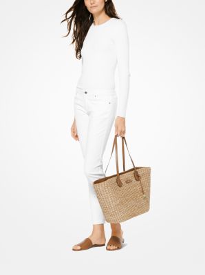 Malibu Woven Straw Tote Michael Kors