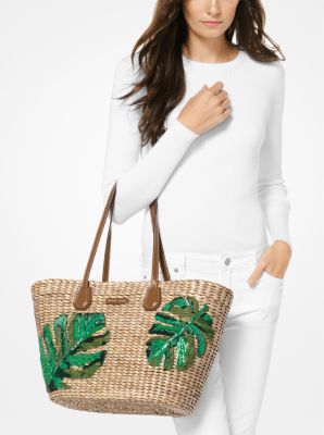 Michael kors on sale straw tote