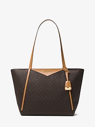 Whitney Large Logo Tote Bag - BROWN - 30S8GN1T3B