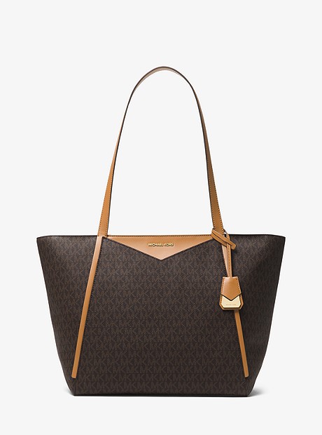 Whitney Large Logo Tote Bag - BROWN - 30S8GN1T3B