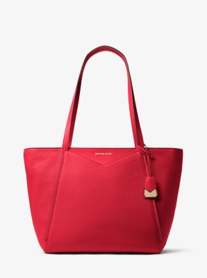 whitney large leather tote bag