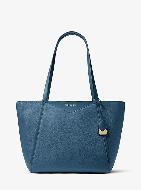 Whitney Large Leather Tote Bag - DK CHAMBRAY - 30S8GN1T3L