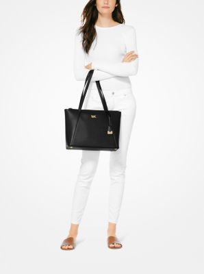 Michael kors maddie medium crossgrain leather tote best sale