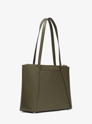 Michael michael kors maddie medium crossgrain on sale leather tote bag