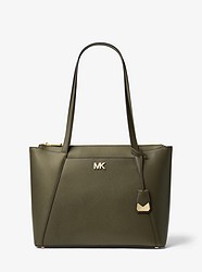 Maddie Medium Crossgrain Leather Tote - OLIVE - 30S8GN2T2L