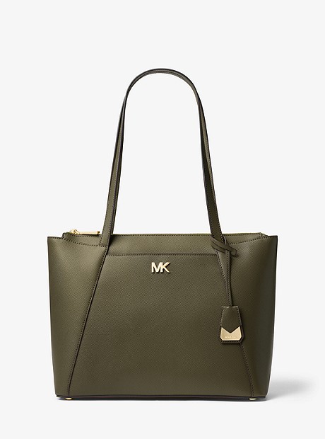 Maddie Medium Crossgrain Leather Tote - OLIVE - 30S8GN2T2L