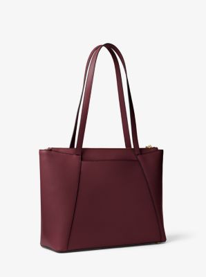 Maddie medium metallic crossgrain leather tote sale