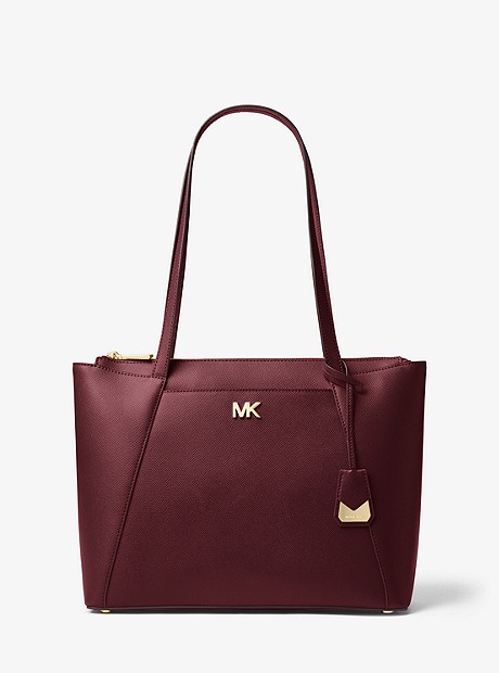 Maddie Medium Crossgrain Leather Tote - OXBLOOD - 30S8GN2T2L