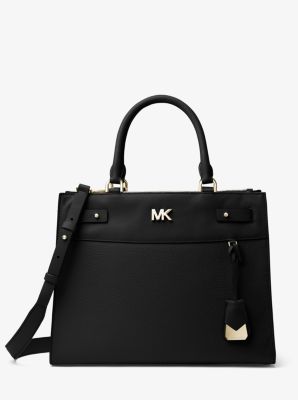 Reagan Large Pebbled Leather Satchel Michael Kors