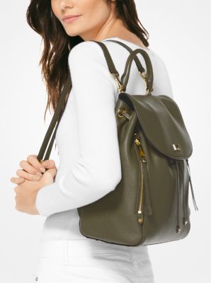 Mk evie medium leather backpack on sale