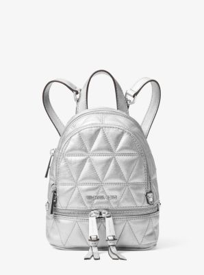 Rhea Mini Metallic Quilted Leather Backpack Michael Kors Canada