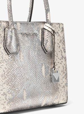 MK python tote best sale