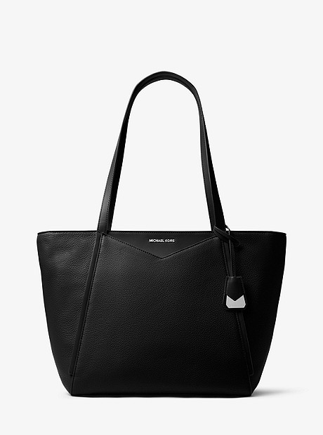 Whitney Large Leather Tote - BLACK - 30S8SN1T3L